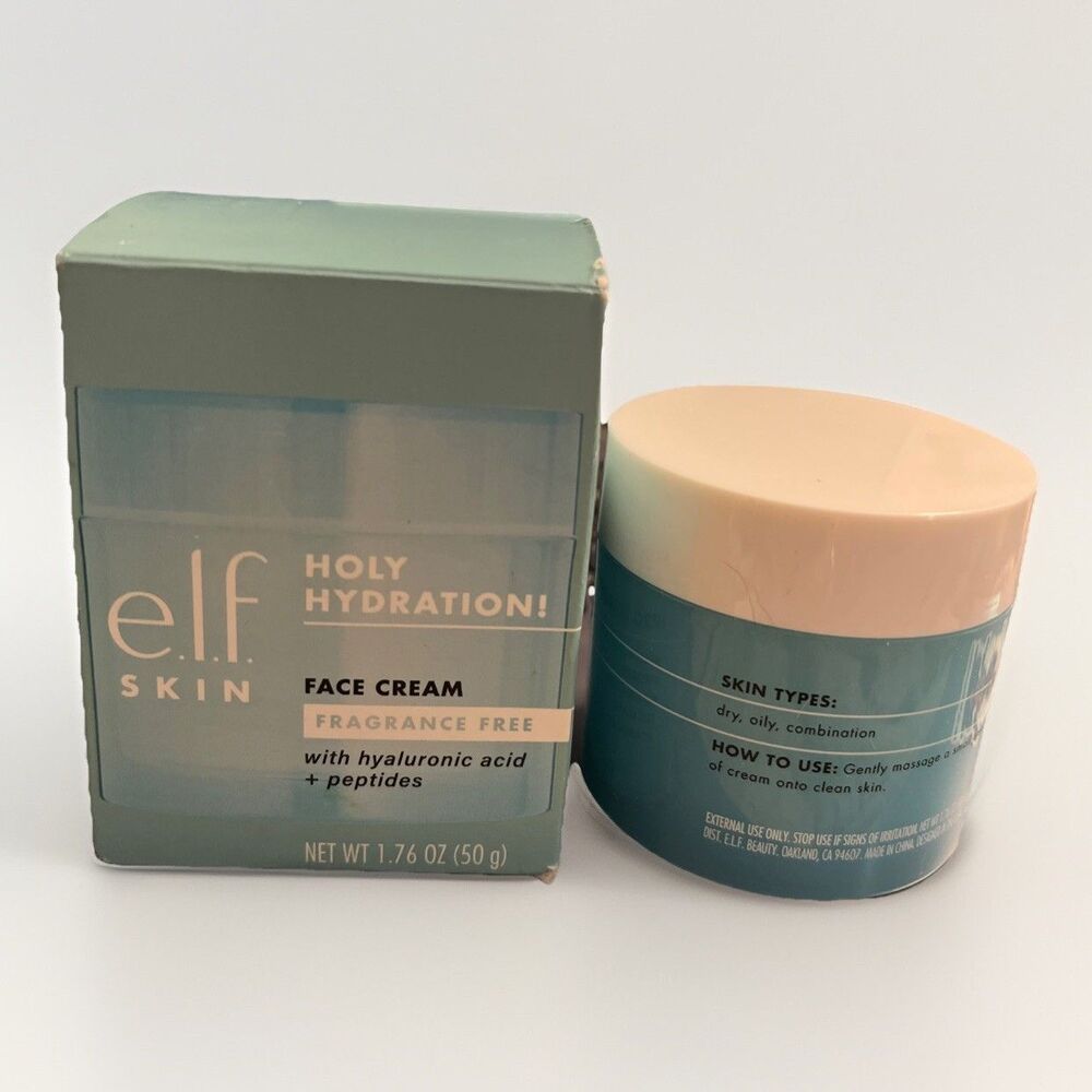 e.l.f. Skin Holy Hydration! Face Cream Hyaluronic Acid Peptides Niacinamide